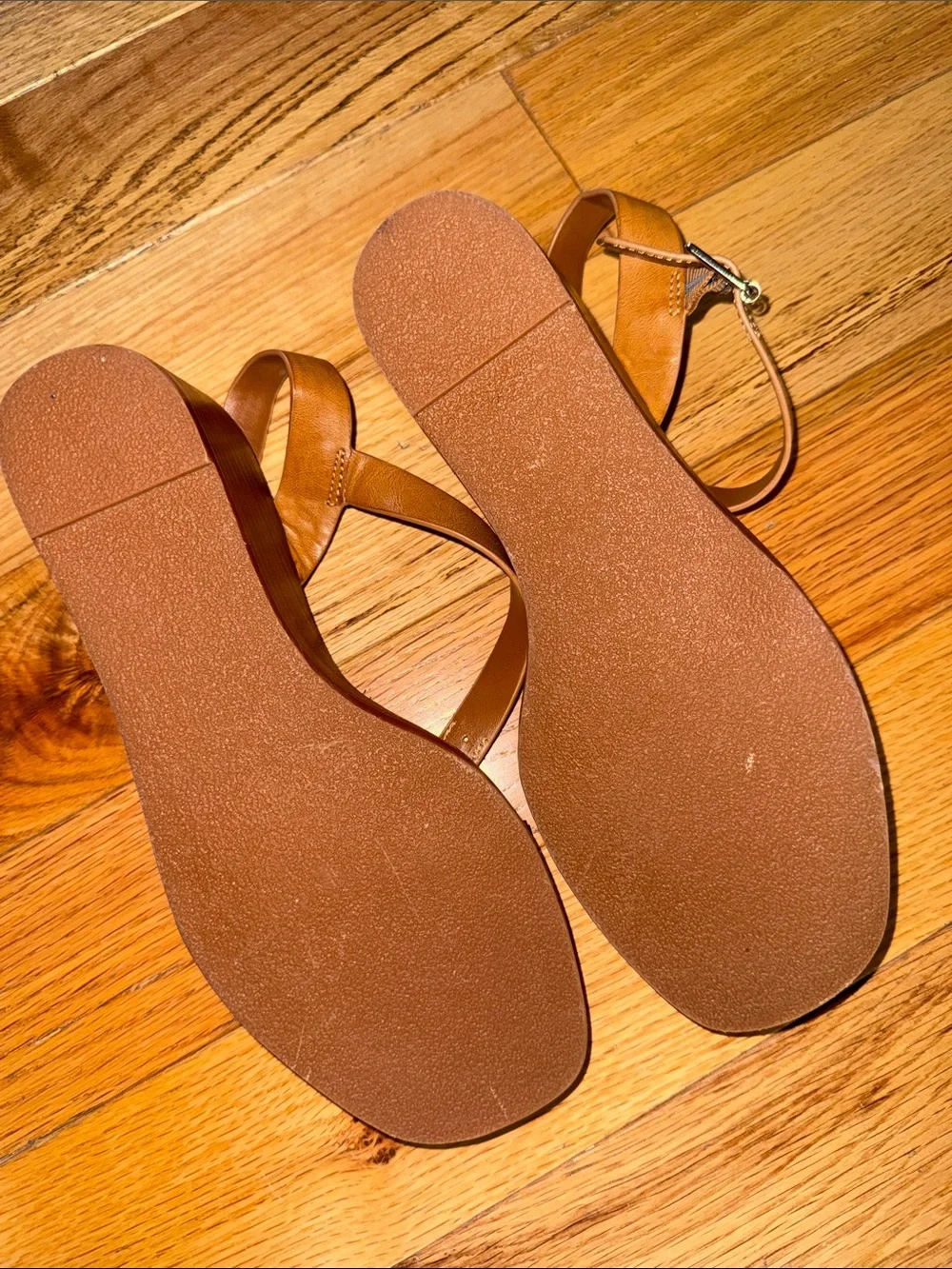 Steve Madden Tan Leather Wedge Sandals